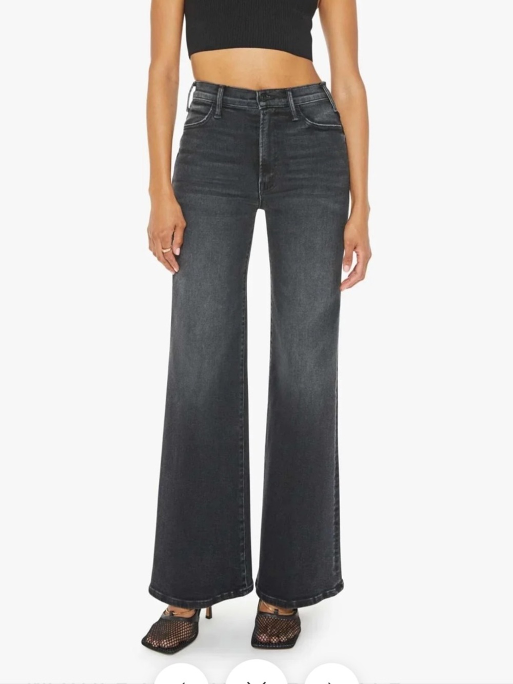 Mother denim, wide leg roller jean